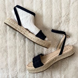 Crown and Ivy Espadrille Sandals - Navy - size 9